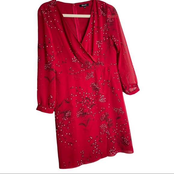 MADEWELL Hazelwood Wrap-Front Mini Dress Windswept Floral sz 6 Read description - Picture 3 of 8